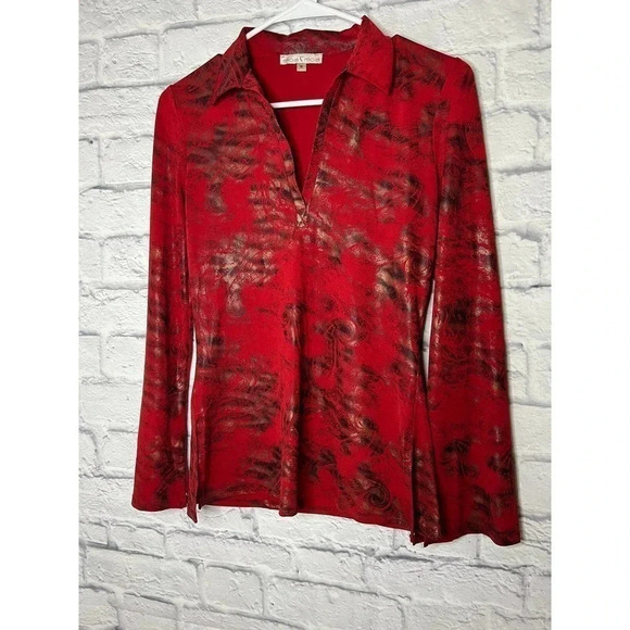 Vintage Moa Moa red long sleeve top. - Picture 2 of 5